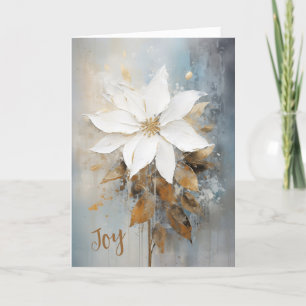 Vit Poinsettia Glädje Julkort Kort
