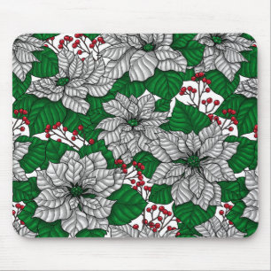 Vit poinsettia, Jul mönster Musmatta