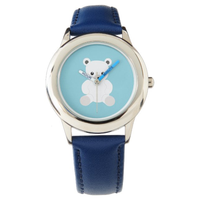 Vit Polar Nalle Watch Armbandsur (Framsida)