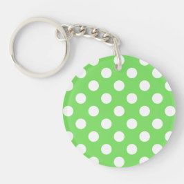 Vit polka dots på äppelgrönt