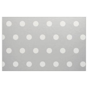 Vit Polka dots på Ash Grått Tyg