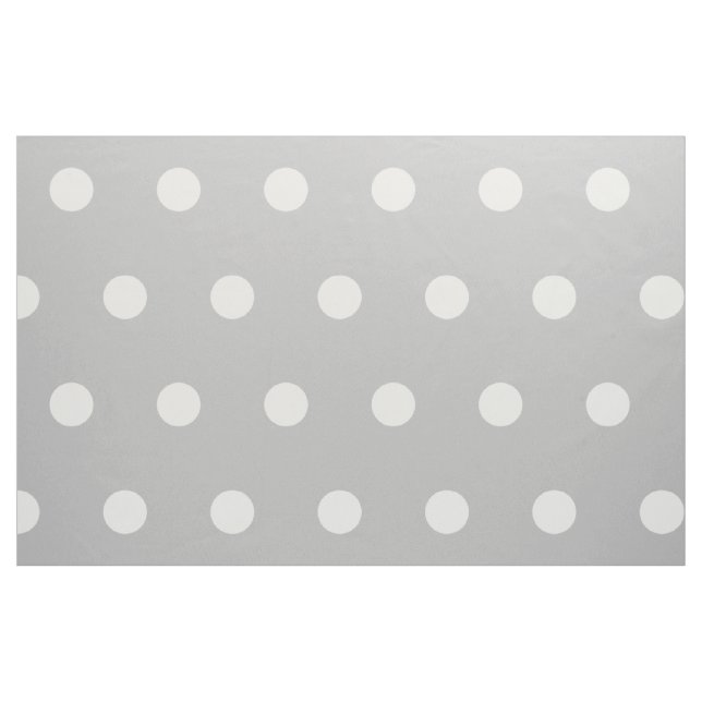 Vit Polka dots på Ash Grått Tyg (Fat Quarter)
