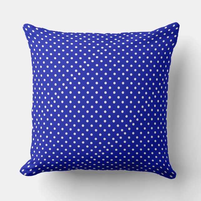 vit polka dots på blå kudde (Framsida)