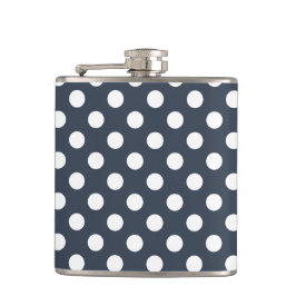 Vit polka dots på blått grått fickplunta