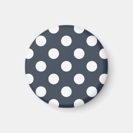 Vit polka dots på blått grått magnet