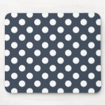 Vit polka dots på blått grått musmatta<br><div class="desc">Vit polka dots på blått grått</div>