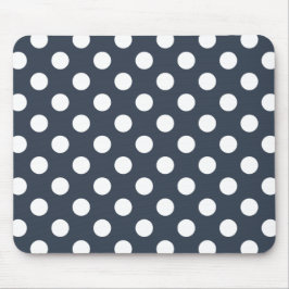 Vit polka dots på blått grått musmatta