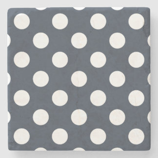Vit polka dots på blått grått underlägg sten
