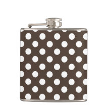 Vit polka dots på brunt