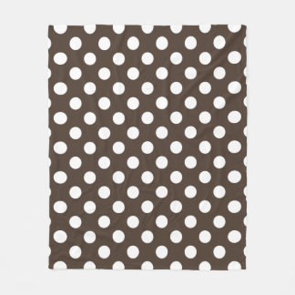 Vit polka dots på brunt fleecefilt