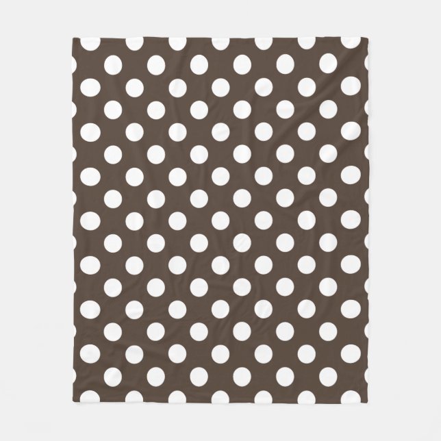 Vit polka dots på brunt fleecefilt (Framsidan)