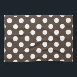 Vit polka dots på brunt kökshandduk<br><div class="desc">Vit polka dots på brunt</div>