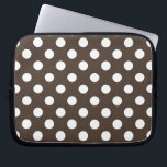 Vit polka dots på brunt laptop sleeve<br><div class="desc">Vit polka dots på brunt</div>