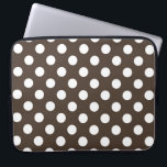 Vit polka dots på brunt laptop sleeve<br><div class="desc">Vit polka dots på brunt</div>