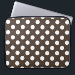 Vit polka dots på brunt laptop sleeve<br><div class="desc">Vit polka dots på brunt</div>