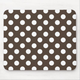Vit polka dots på brunt musmatta