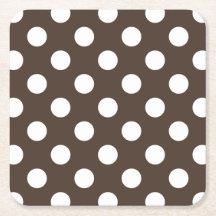 Vit polka dots på brunt
