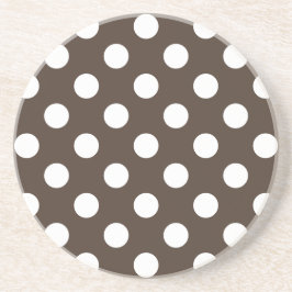 Vit polka dots på brunt underlägg sandsten