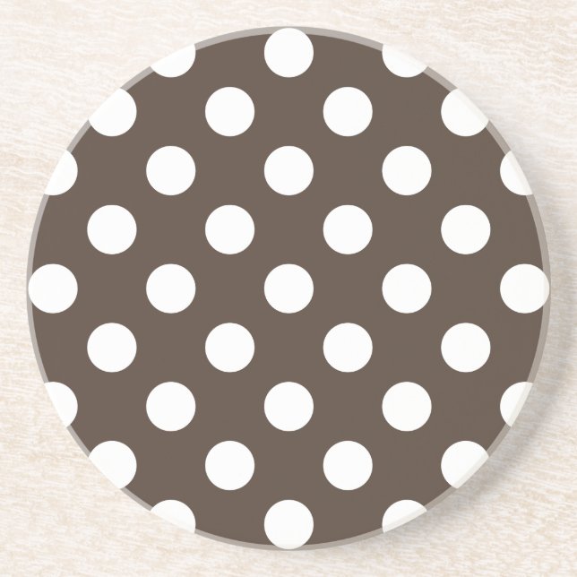 Vit polka dots på brunt underlägg sandsten (Framsidan)
