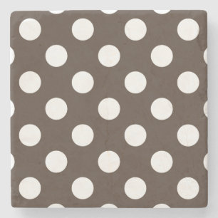 Vit polka dots på brunt underlägg sten