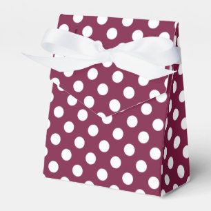 Vit polka dots på burgundi presentaskar