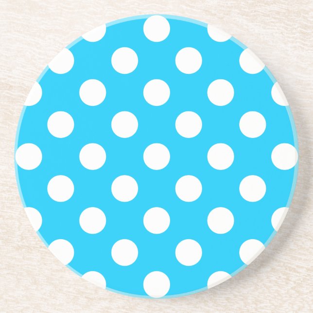 Vit polka dots på elblått underlägg (Framsidan)