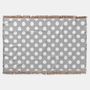 Vit polka dots på grått filt