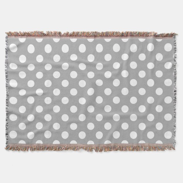 Vit polka dots på grått filt (Framsidan)