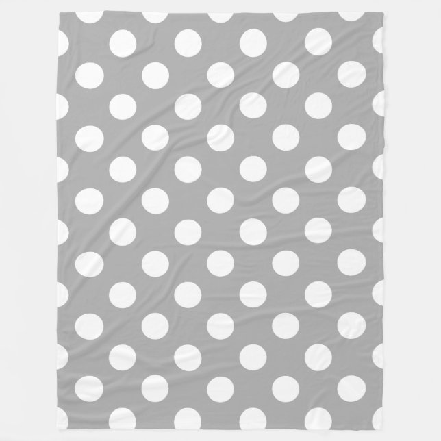Vit polka dots på grått fleecefilt (Framsidan)