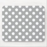 Vit polka dots på grått musmatta<br><div class="desc">Vit polka dots på grått</div>