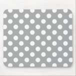 Vit polka dots på grått musmatta<br><div class="desc">Vit polka dots på grått</div>