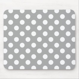 Vit polka dots på grått musmatta