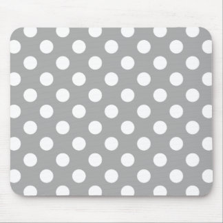Vit polka dots på grått musmatta