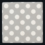 Vit polka dots på grått stenunderlägg<br><div class="desc">Vit polka dots på grått</div>