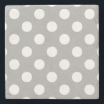 Vit polka dots på grått stenunderlägg<br><div class="desc">Vit polka dots på grått</div>