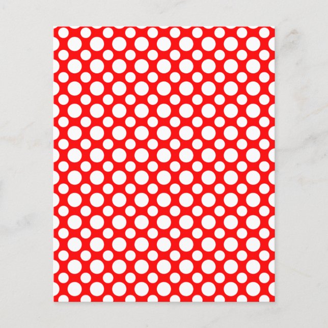 Vit Polka dots på inbjudningsflyg för röd Anpassni (Framsida)