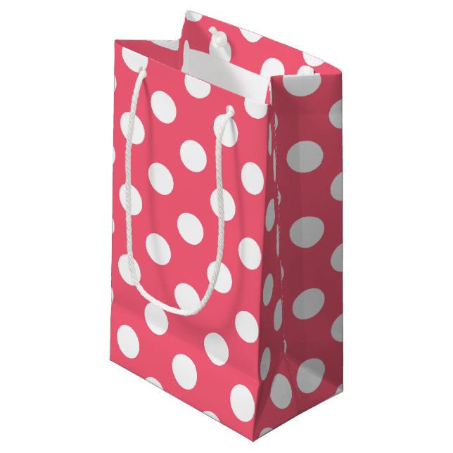 Vit polka dots på korall (Framsidan Vinklad)