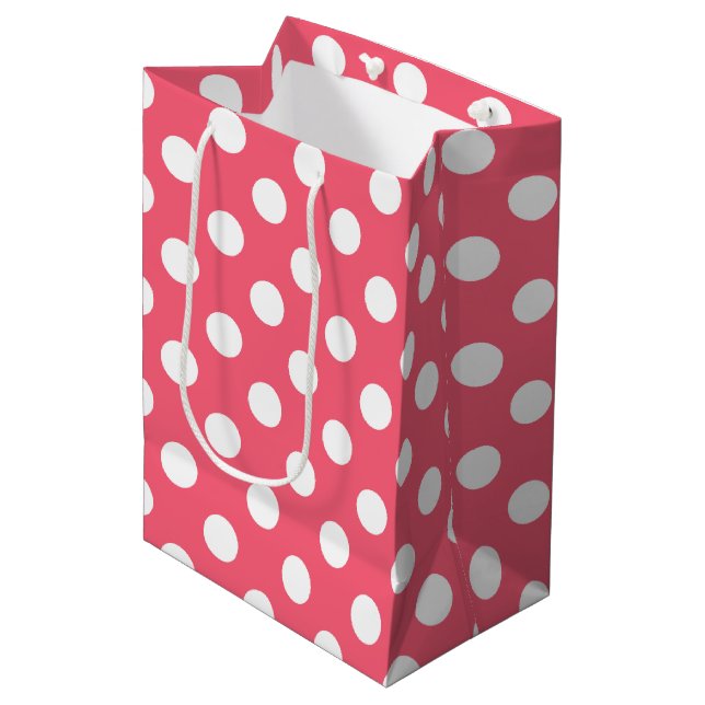 Vit polka dots på korall (Framsidan Vinklad)