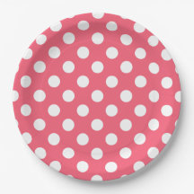 Vit polka dots på korall