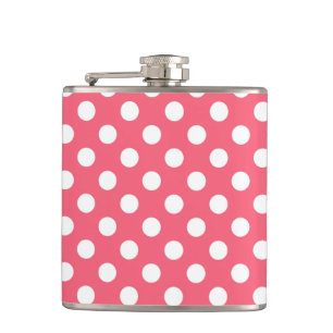 Vit polka dots på korall fickplunta
