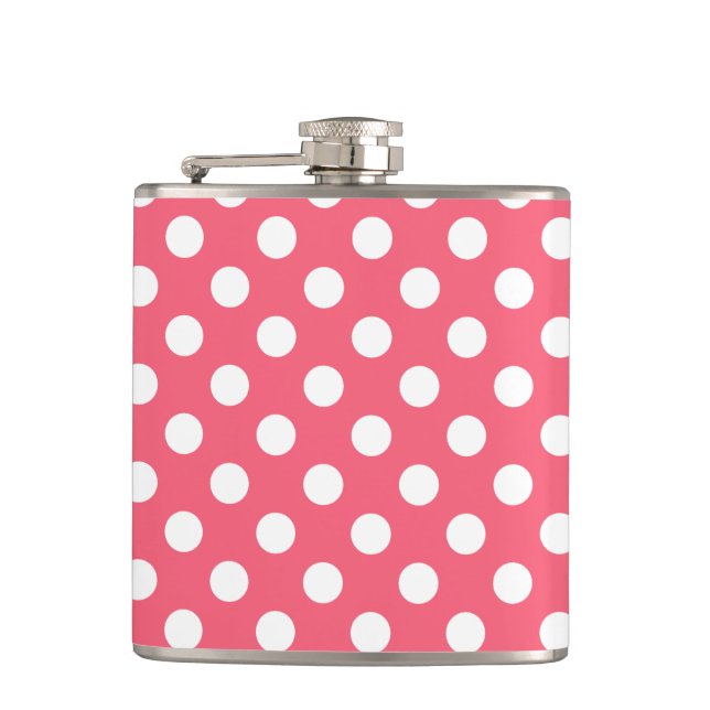 Vit polka dots på korall fickplunta (Framsidan)