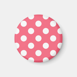 Vit polka dots på korall magnet
