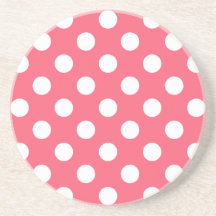 Vit polka dots på korall
