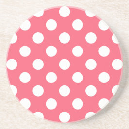 Vit polka dots på korall underlägg