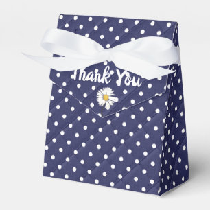vit polka dots på marinblått presentaskar