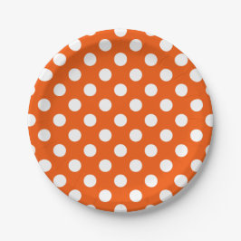 Vit polka dots på orange