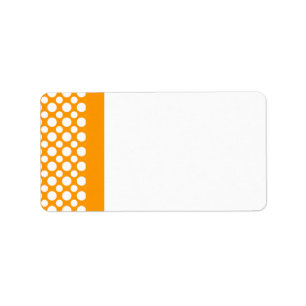 Vit Polka dots på Orangens tomma adressetikett