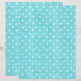 Vit Polka dots på Pappra Turcoise Scrapbook