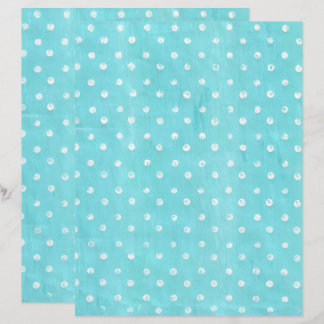 Vit Polka dots på Pappra Turcoise Scrapbook