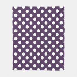 Vit polka dots på plommons lila fleecefilt